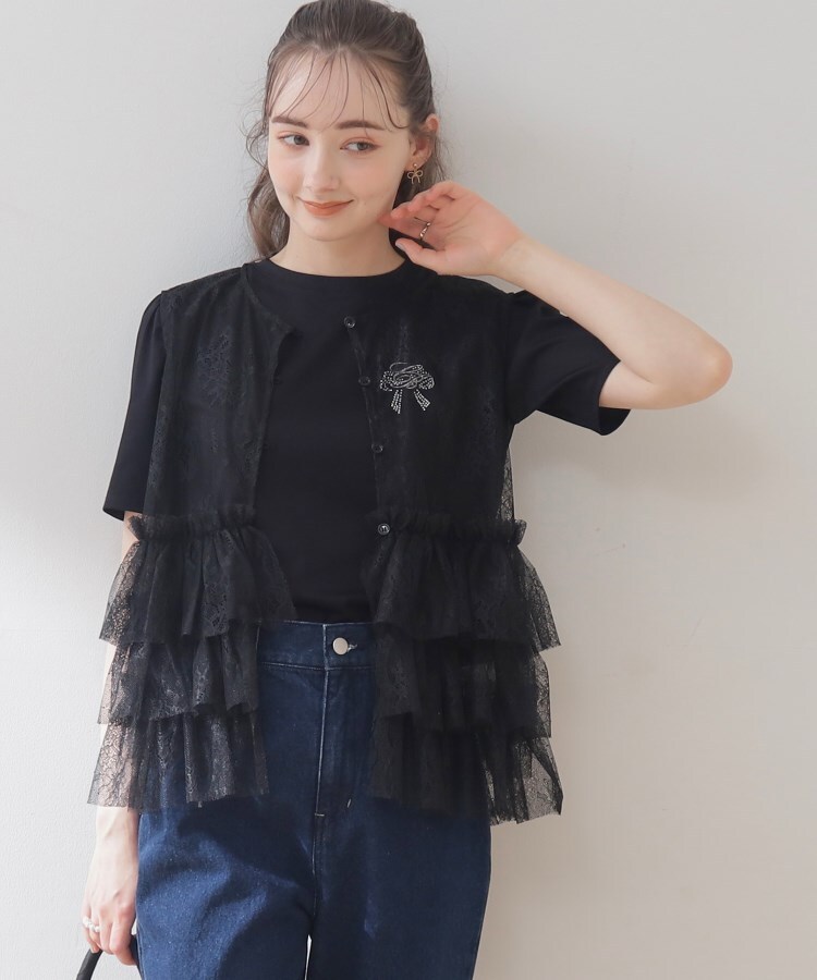 クチュールブローチ(Couture Brooch)のチュールレースフリルノースリチュニック10