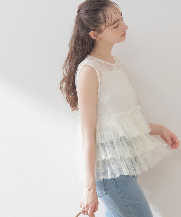クチュールブローチ(Couture Brooch)のチュールレースフリルノースリチュニック5