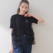 クチュールブローチ(Couture Brooch)のチュールレースフリルノースリチュニック ブラック(019)