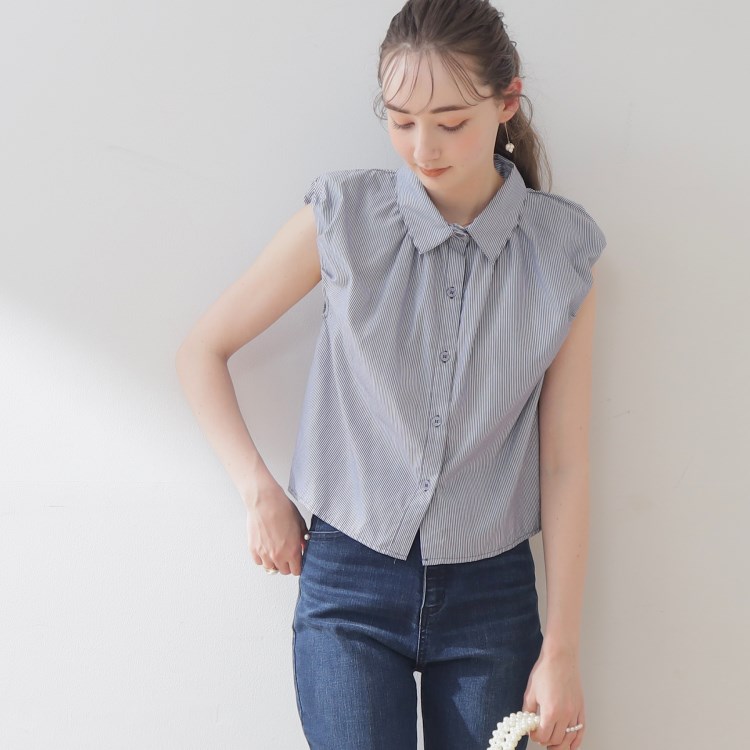 クチュールブローチ(Couture Brooch)のストライプ袖バルーンシャツ シャツ・ブラウス