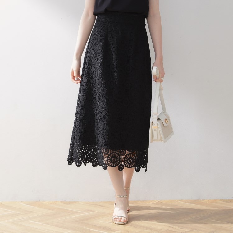 クチュールブローチ(Couture Brooch)のケミカルレーススカート ミモレスカート