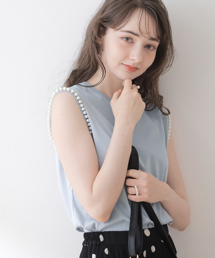 クチュールブローチ(Couture Brooch)の【洗える・接触冷感・UVケア】パール調ノースリーブトップス21