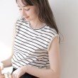 クチュールブローチ(Couture Brooch)の【洗える・接触冷感・UVケア】パール調ノースリーブトップス ブラック(319)