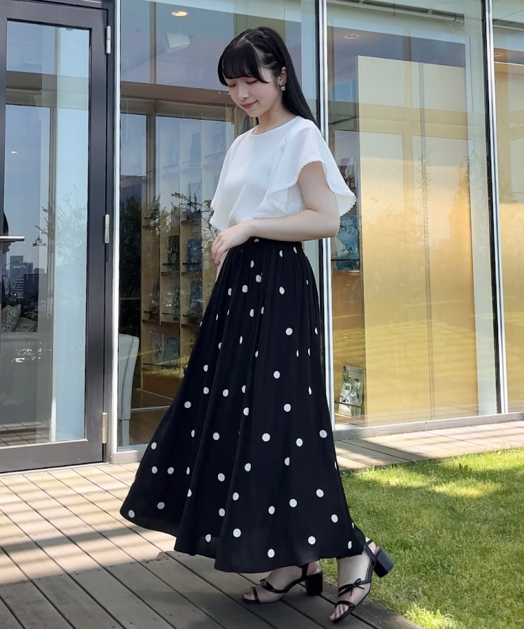 クチュールブローチ(Couture Brooch)の【洗える・二の腕カバー】ピコレースフレア袖テレコ11