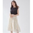 クチュールブローチ(Couture Brooch)の【大人レディの華やかワンピ】カットジャカードドッキングワンピース オフホワイト(003)