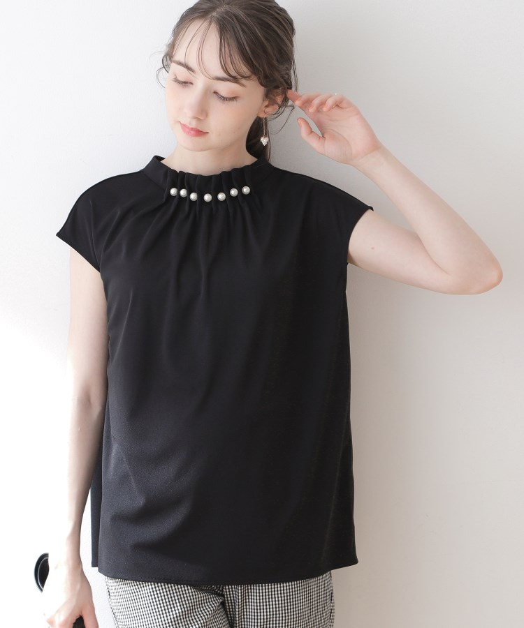 クチュールブローチ(Couture Brooch)のフェイクパールタック衿 ブラック(019)