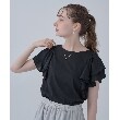 クチュールブローチ(Couture Brooch)の【接触冷感・UV・アンチピリング・二の腕カバー】フレアスリーブカットソー ブラック(019)