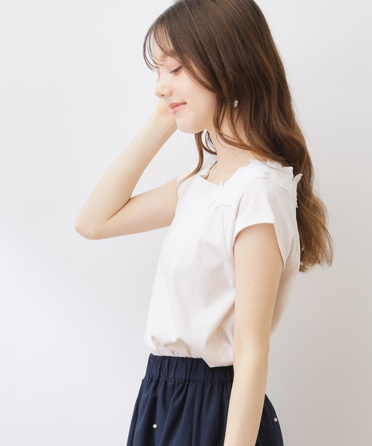 クチュールブローチ(Couture Brooch)の【接触冷感・UV・アンチピリング】フレンチスリーブエンブロカットソー5
