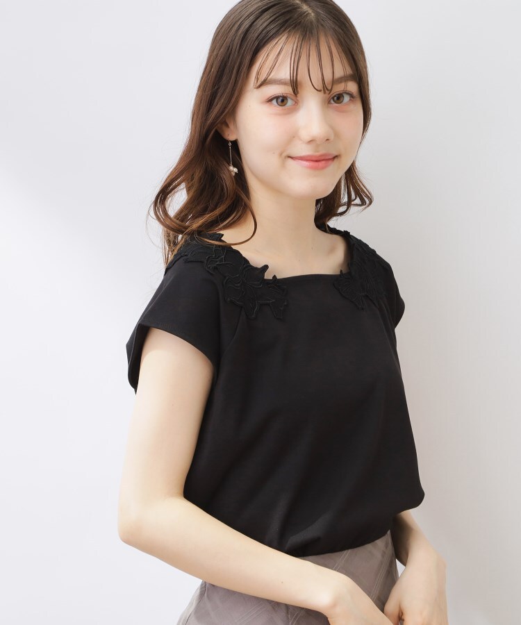 クチュールブローチ(Couture Brooch)の【接触冷感・UV・アンチピリング】フレンチスリーブエンブロカットソー17