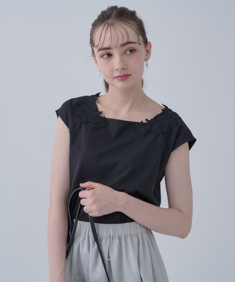 クチュールブローチ(Couture Brooch)の【接触冷感・UV・アンチピリング】フレンチスリーブエンブロカットソー24
