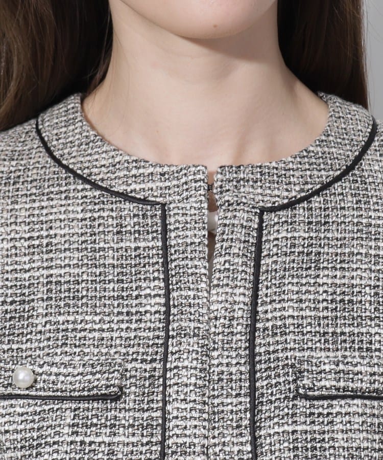 クチュールブローチ(Couture Brooch)の【セレモニーシーン/ON・OFF使える】杢ツイードノーカラージャケット35