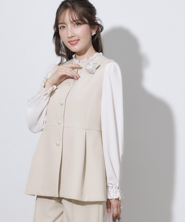 クチュールブローチ(Couture Brooch)の【セレモニーシーン/ON・OFF使える】ダブルクロスペプラムジレ5