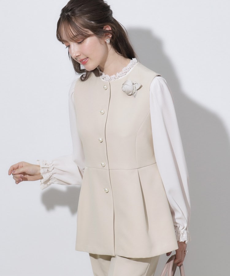 クチュールブローチ(Couture Brooch)の【セレモニーシーン/ON・OFF使える】ダブルクロスペプラムジレ6