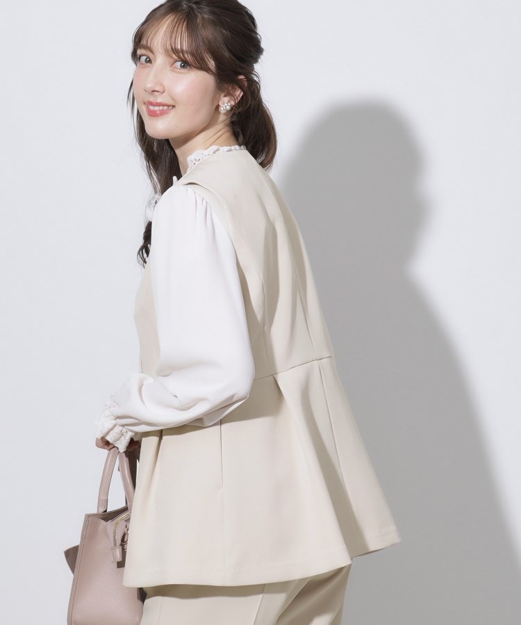 クチュールブローチ(Couture Brooch)の【セレモニーシーン/ON・OFF使える】ダブルクロスペプラムジレ8