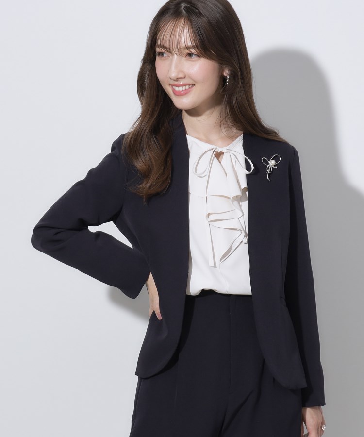 クチュールブローチ(Couture Brooch)の【セレモニーシーン/お仕事にも】ダブルクロスカラーレスジャケット23