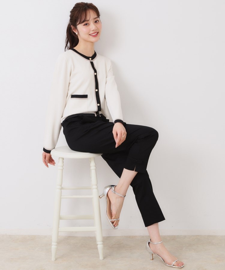 クチュールブローチ(Couture Brooch)の【スッキリ見え・美脚・通勤】リボンポイントサテストパンツ20