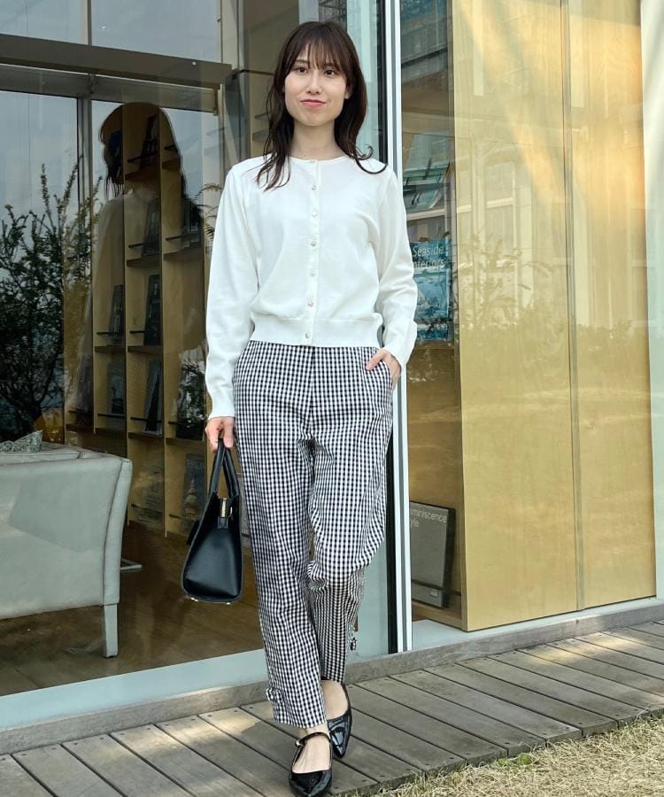 クチュールブローチ(Couture Brooch)の【スッキリ見え・美脚・通勤】リボンポイントサテストパンツ34