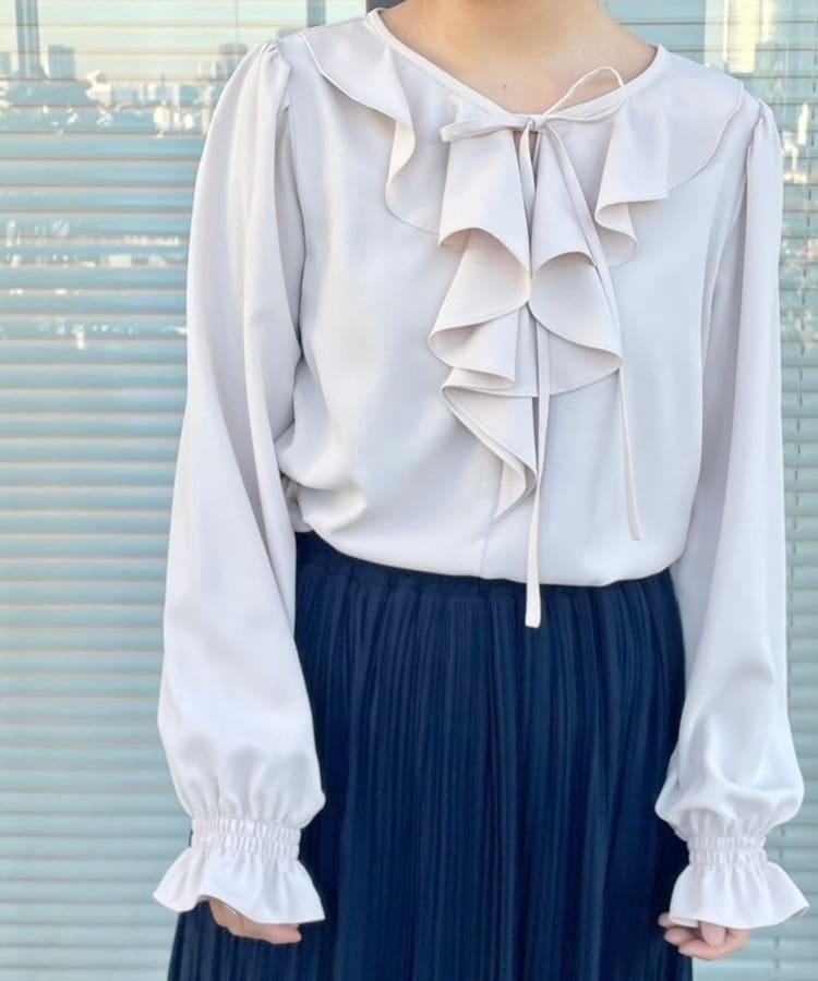 セレモニーシーン/お仕事にも】ラッフルフリルブラウス(シャツ セレモニーシーン/お仕事にも】ラッフルフリルブラウス(シャツ