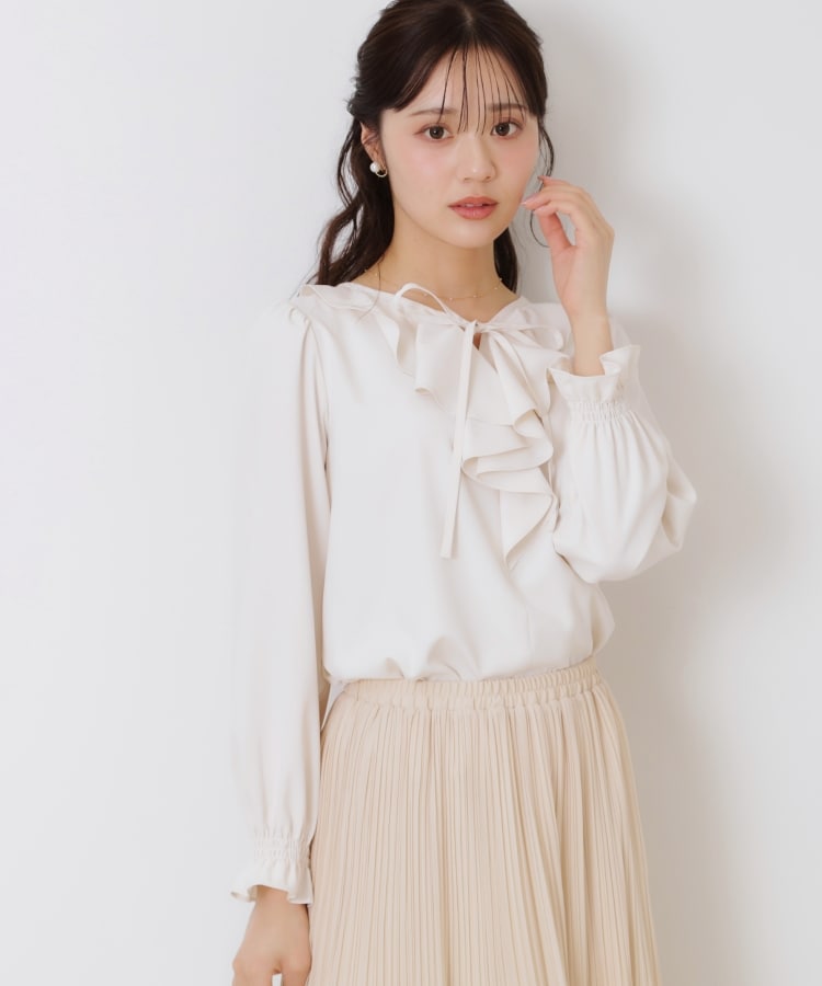 セレモニーシーン/お仕事にも】ラッフルフリルブラウス(シャツ セレモニーシーン/お仕事にも】ラッフルフリルブラウス(シャツ