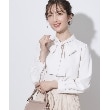 クチュールブローチ(Couture Brooch)の【セレモニーシーン/お仕事にも】リボンタイチュニックブラウス オフホワイト(003)
