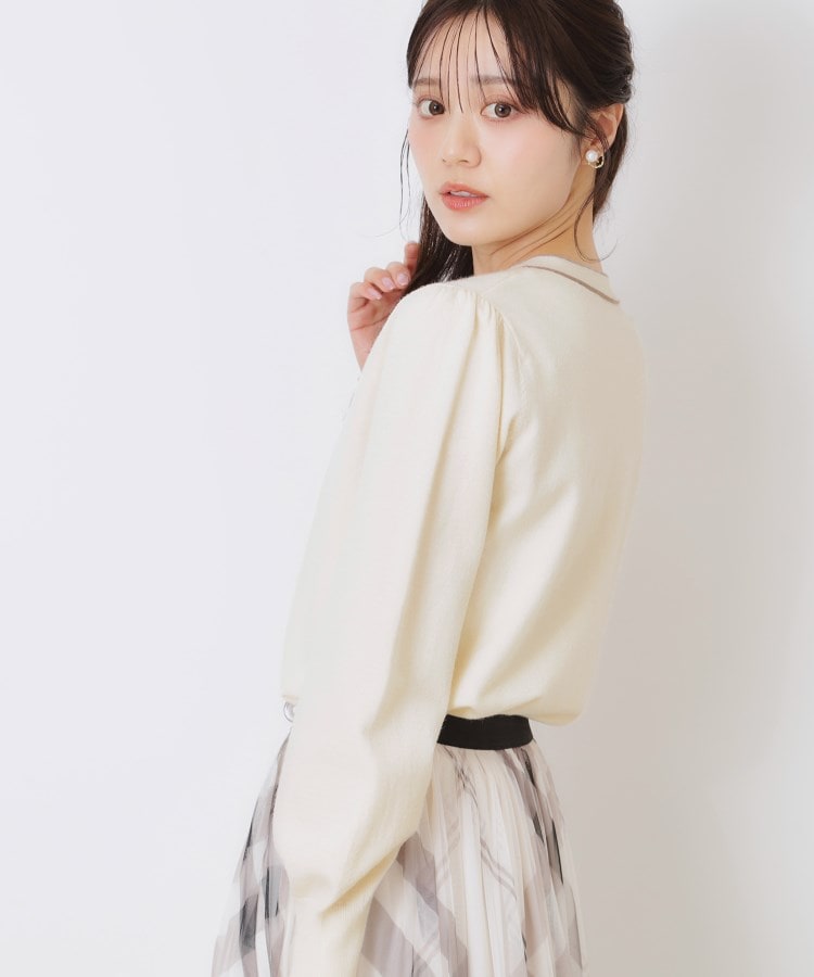クチュールブローチ(Couture Brooch)の【レディライクな華奢見せニット】配色ラインリボンタイニット7