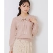 クチュールブローチ(Couture Brooch)の【レディライクな華奢見せニット】配色ラインリボンタイニット33