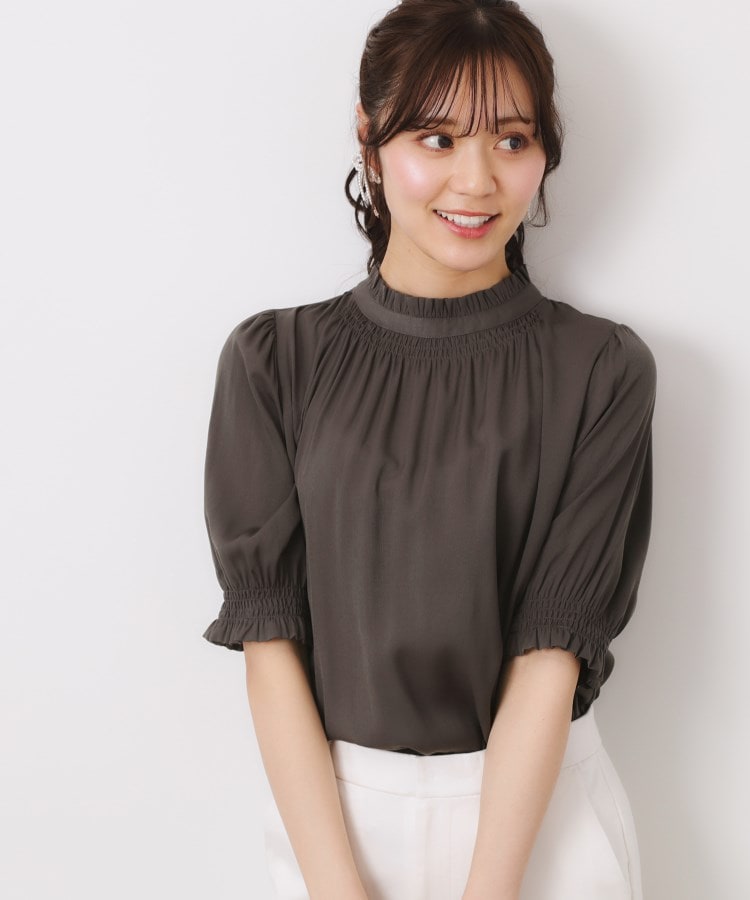 クチュールブローチ(Couture Brooch)の【SS～LLサイズ・二の腕カバー・通勤】RTピケシャーリングブラウス17