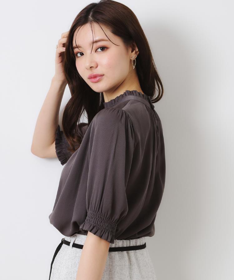 クチュールブローチ(Couture Brooch)の【SS～LLサイズ・二の腕カバー・通勤】RTピケシャーリングブラウス21
