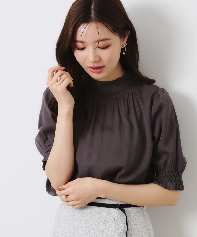 クチュールブローチ(Couture Brooch)の【SS～LLサイズ・二の腕カバー・通勤】RTピケシャーリングブラウス22