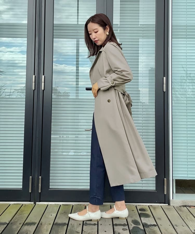 撥水・通勤・大人可愛い】ロングトレンチ(トレンチコート 撥水・通勤・大人可愛い】ロングトレンチ(トレンチコート