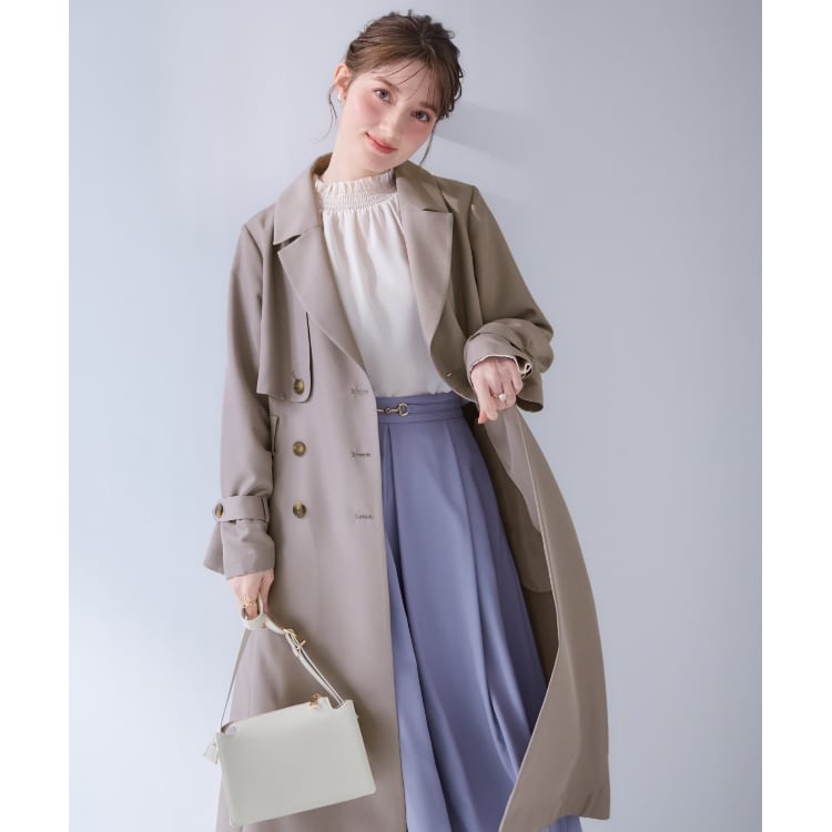 クチュールブローチ(Couture Brooch)の【撥水・通勤・大人可愛い】ロングトレンチ トレンチコート