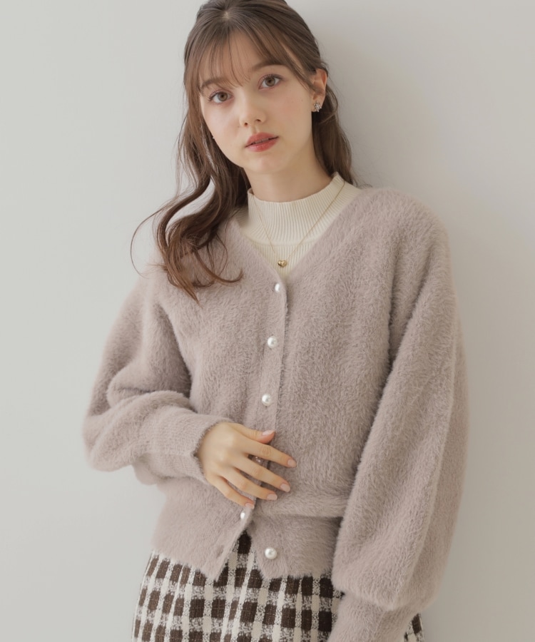 春めく・ふわふわ】短毛フェザーカーディトップス（カーディガン