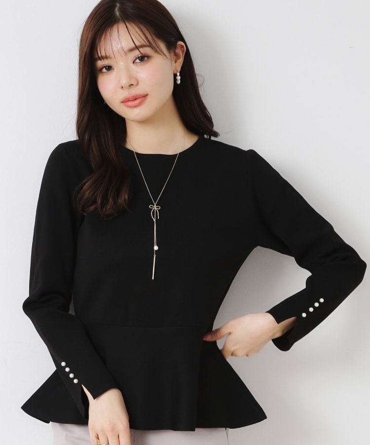 クチュールブローチ(Couture Brooch)の【大人可愛い・通勤】バックパール調ペプラムニット21