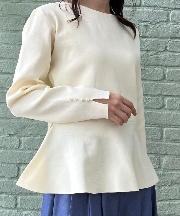 クチュールブローチ(Couture Brooch)の【大人可愛い・通勤】バックパール調ペプラムニット11