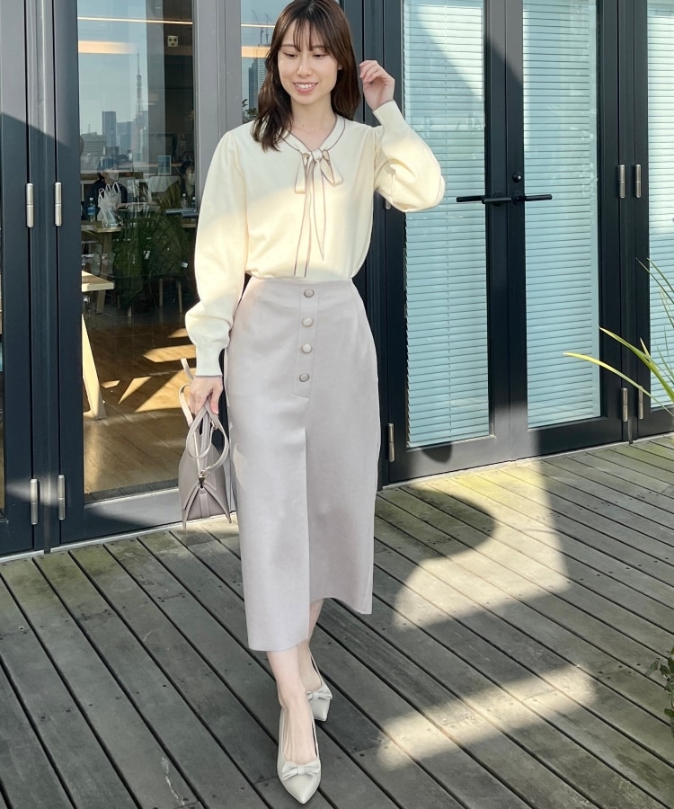 クチュールブローチ(Couture Brooch)の【体のラインを拾いにくい・お仕事にも】マシュマロスエード調タイト31
