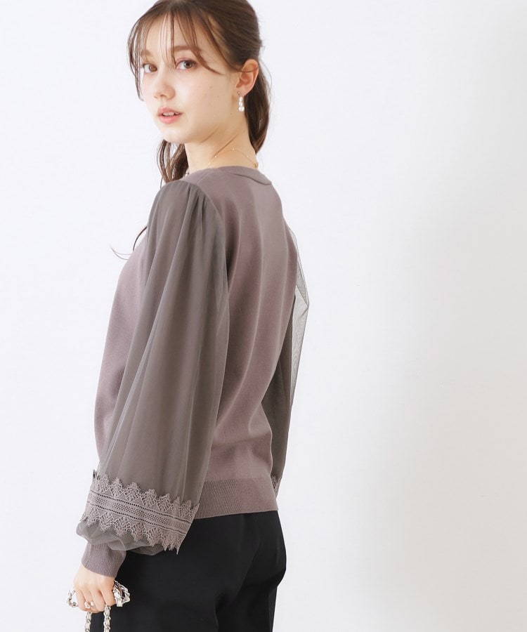 クチュールブローチ(Couture Brooch)の【大人フェミニン・ぽわん袖】レース・チュールドッキングニット23