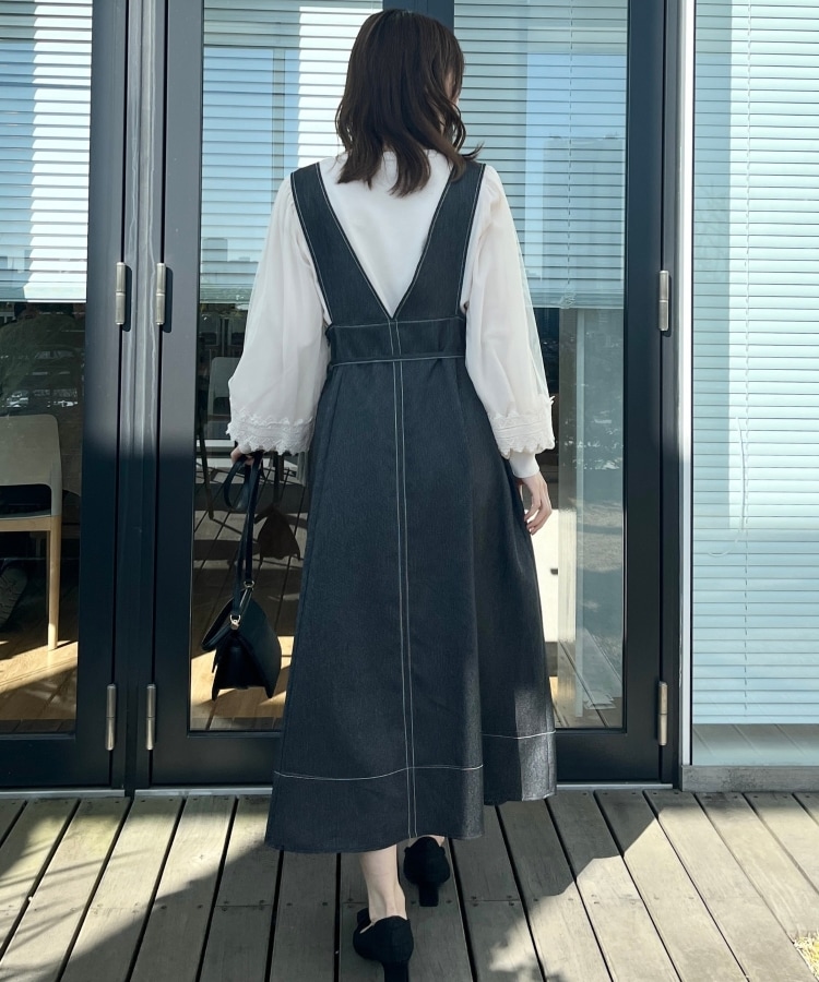 クチュールブローチ(Couture Brooch)の【大人フェミニン・ぽわん袖】レース・チュールドッキングニット15