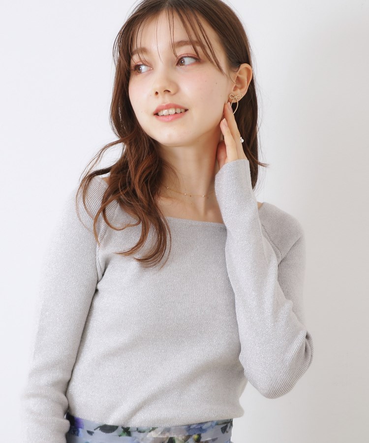 クチュールブローチ(Couture Brooch)のラメ混ボートネックリブニットプルオーバー12