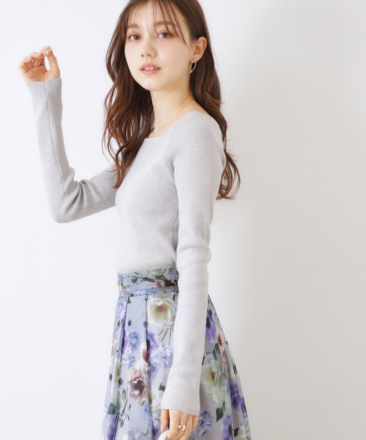 クチュールブローチ(Couture Brooch)のラメ混ボートネックリブニットプルオーバー9
