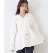 クチュールブローチ(Couture Brooch)のペプラムニットカーディガン オフホワイト(003)
