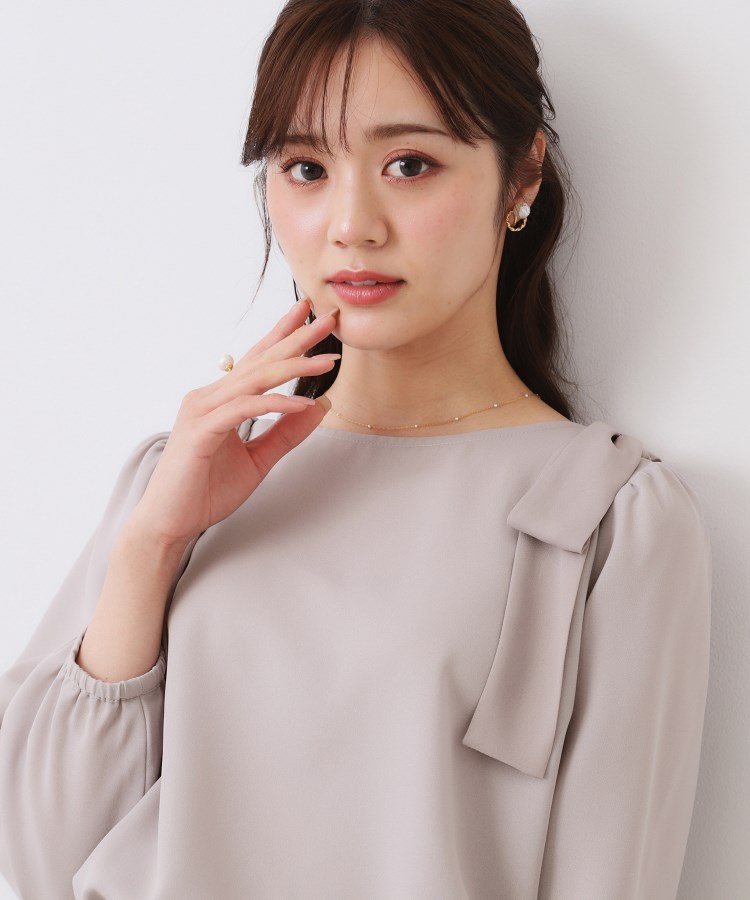 クチュールブローチ(Couture Brooch)の【フェミニン・通勤】肩リボンシフォンブラウス35