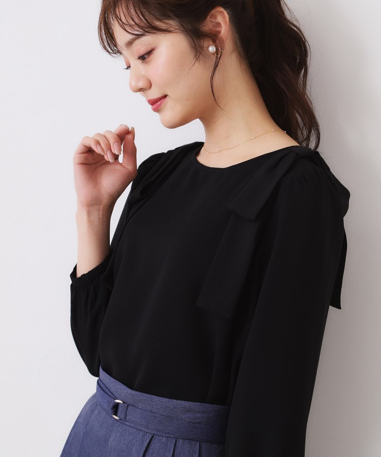 クチュールブローチ(Couture Brooch)の【フェミニン・通勤】肩リボンシフォンブラウス23