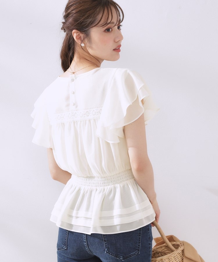 クチュールブローチ(Couture Brooch)の【大人可愛い・華やか】ダブルフリル袖ペプラムブラウス6