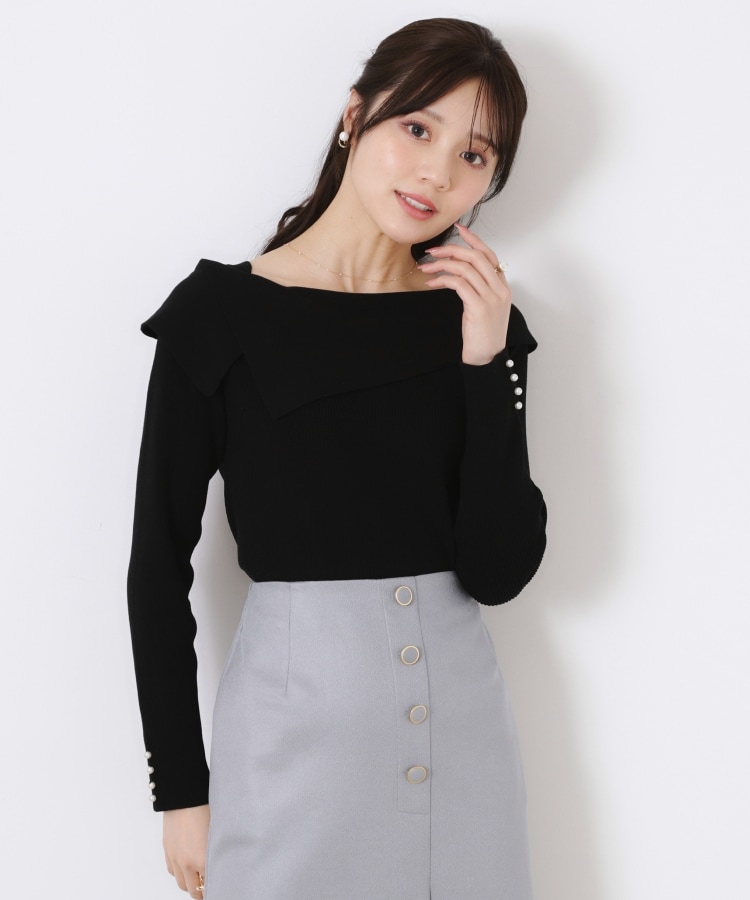 クチュールブローチ(Couture Brooch)の【華奢見え・フェミニン】変形カラーリブニット24