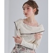 クチュールブローチ(Couture Brooch)の【華奢見え・フェミニン】変形カラーリブニット アイボリー(004)
