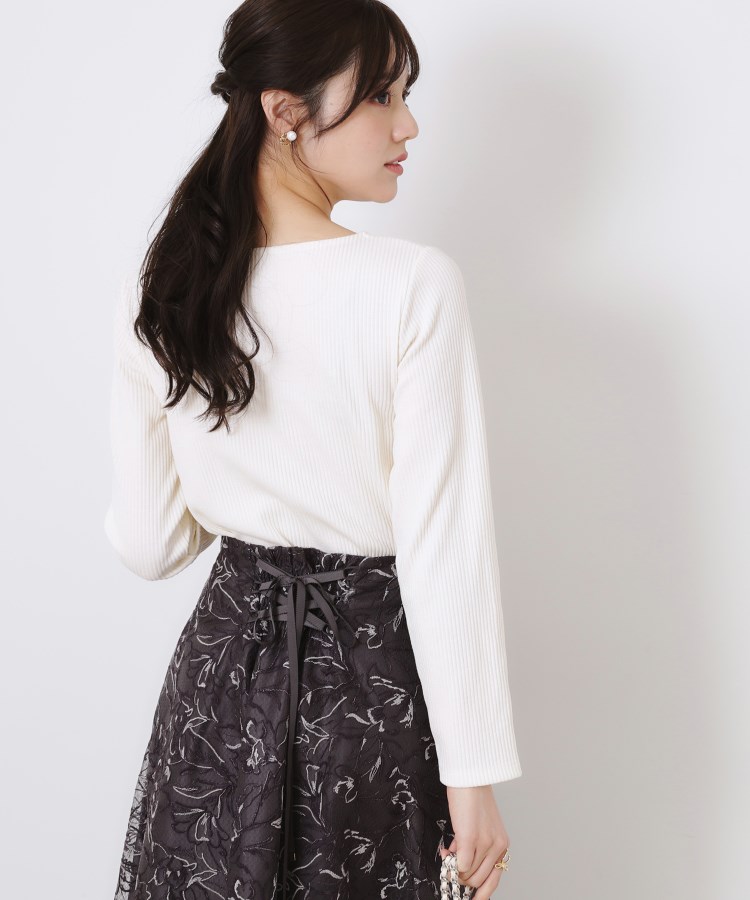 クチュールブローチ(Couture Brooch)の【新色あり/通勤/マシンウォッシャブル・アンチピリング機能付き】ハートネックテレコプルオーバー8