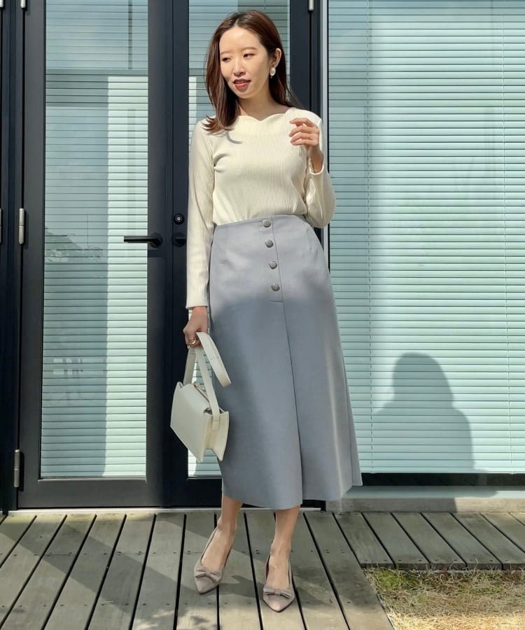 クチュールブローチ(Couture Brooch)の【新色あり/通勤/マシンウォッシャブル・アンチピリング機能付き】ハートネックテレコプルオーバー12