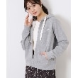 クチュールブローチ(Couture Brooch)の【大人可愛い・きれいめ】リボン刺繍ダンボールZIPフーディ ライトグレー(011)