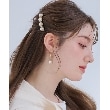 クチュールブローチ(Couture Brooch)のパール調ビジューデザインバレッタ ゴールド(007)