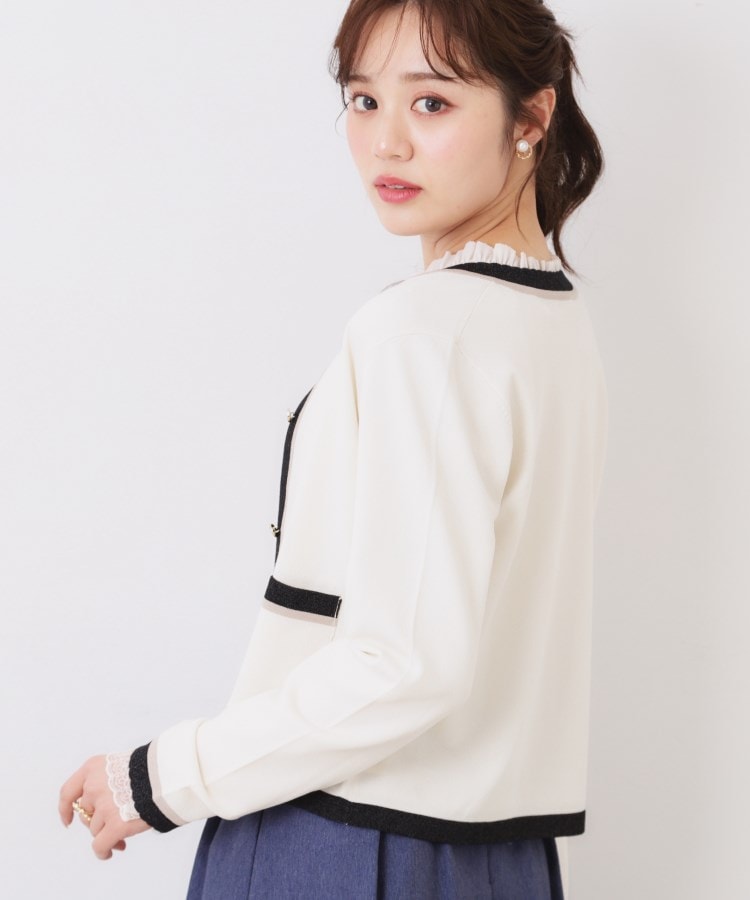 クチュールブローチ(Couture Brooch)の【きれいめ・通勤・初夏まで着られる】配色ラメカーディガン7